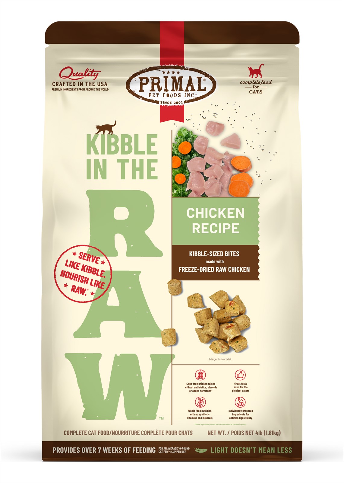 Primal Kibble in the Raw Dry Cat Food Chicken Recipe