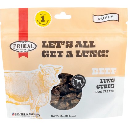 Primal Lets All Get a Lung Beef Lung Treats for Dogs