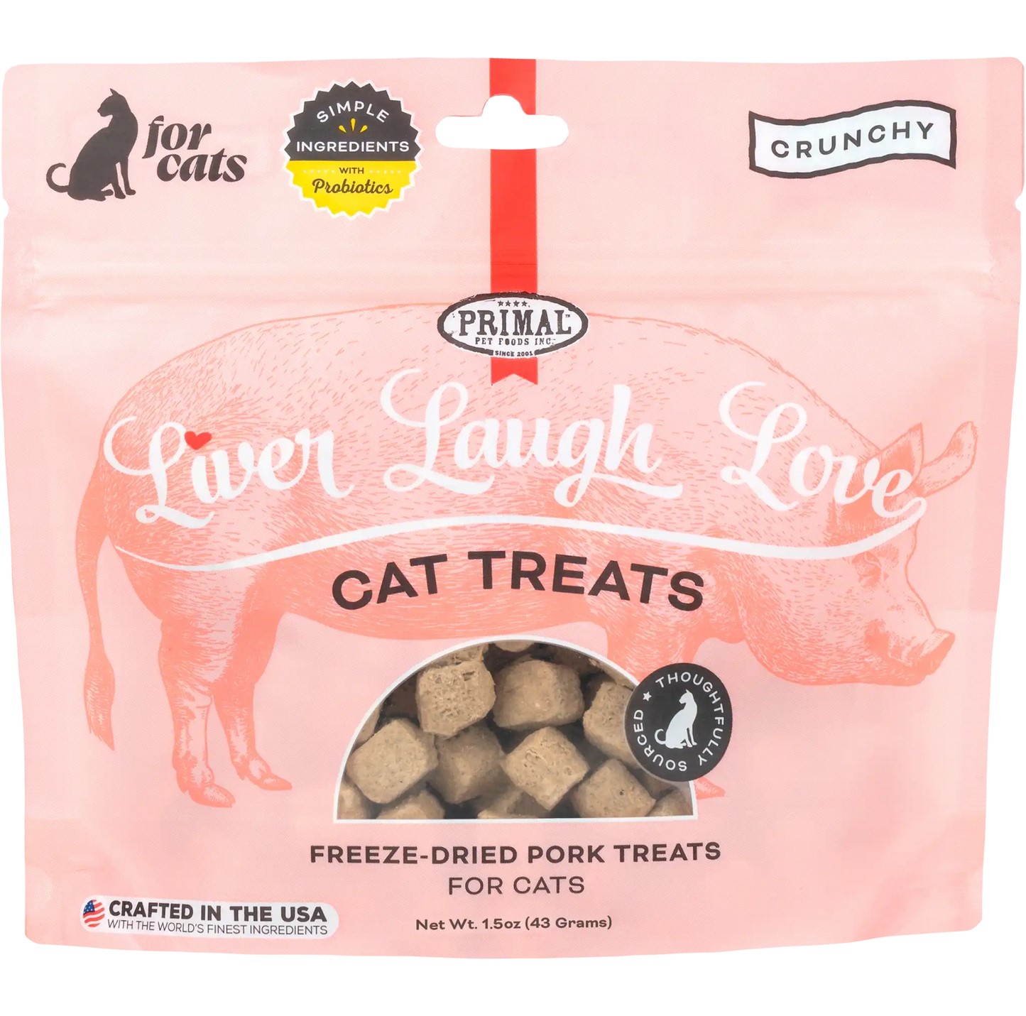 Primal  Liver Laugh Love Pork Freeze Dried Treat for Cats