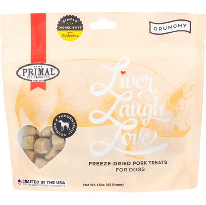 Primal Liver Laugh Love Pork Freeze Dried Treat for Dogs