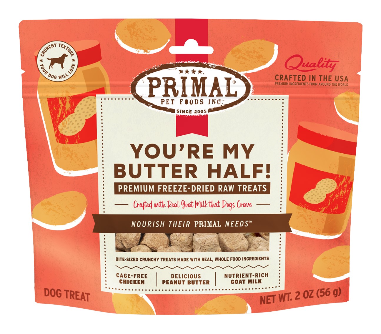 Primal Youre My Butter Half Chicken Peanut Butter and Goat Milk Dog Treat