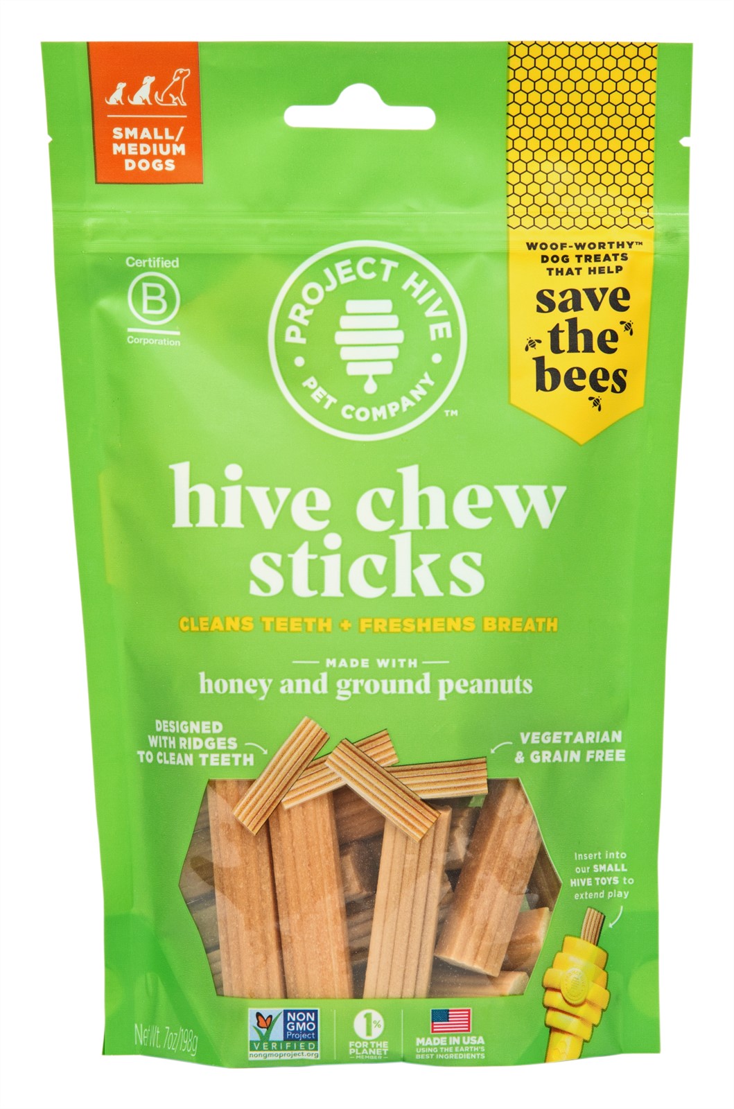 Project Hive Dog Treat Chew Stick Small Peanut and Honey