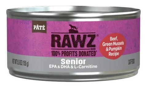 Rawz Senior Beef Green Mussels Pumpkin Canned Cat Food