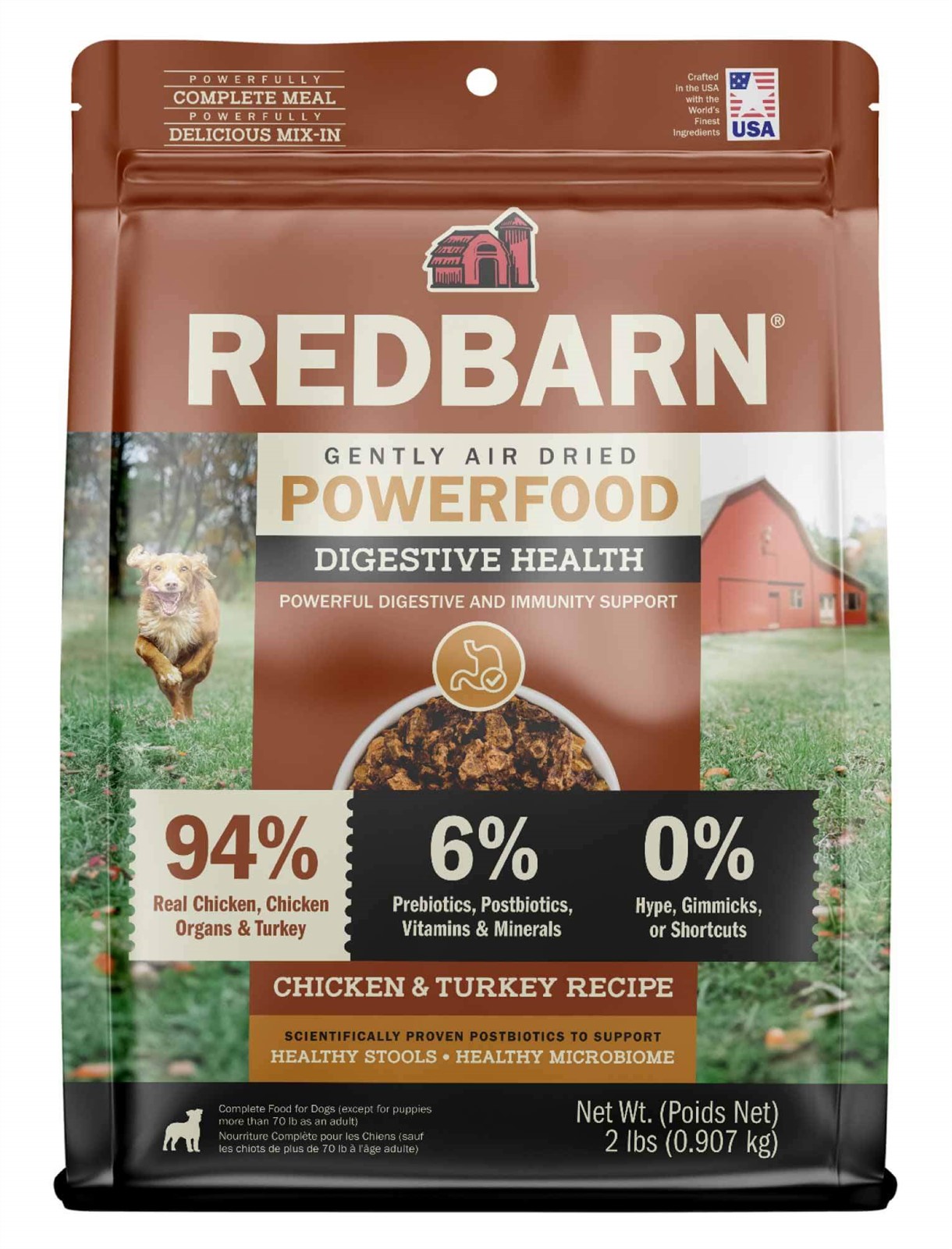 RedBarn Air Dried Gut Health and Digestion Chicken Turkey Recipe Dog Food
