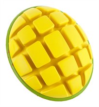 Bark Super Chewer Go Mango Fruit Yellow Green Rubber Dog Toy