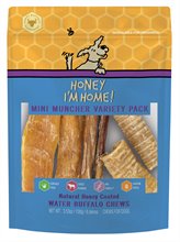 Honey Im Home Mini Muncher Variety Pack Honey Coated Buffalo Chews Dog Treats