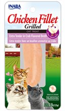 Inaba Ciao Grain Free Grilled Chicken Fillet Extra Tender in Crab Flavored Broth Cat Treat