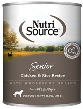 NutriSource Chicken and Rice Senior Dog Food Can