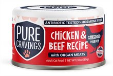 Pure Cravings Chicken and Beef Recipe Shredded in Broth Cat Can