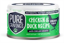 Pure Cravings Chicken and Duck Recipe Shredded in Broth Cat Food Can