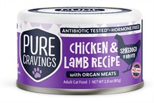Pure Cravings Chicken and Lamb Recipe Shredded in Broth Cat Can