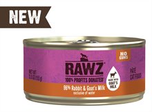 Rawz Cat Can 96% Rabbit Goats Milk Pate 