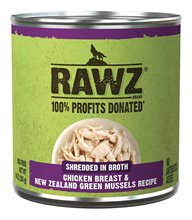 Rawz Dog Can Shredded Chicken Breast New Zealand Green Mussels