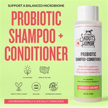 Skouts Honor Natural Probiotic Dog and Cat Shampoo Conditioner Sunkissed Coconut