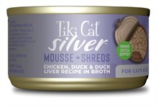 Tiki Cat Silver Chicken Duck and Duck Liver Shreds Mousse Wet Cat Food