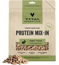 Vital Essentials Protein Mix In Rabbit Mini Nibs Grain Free Freeze Dried Raw Dog Food Topper