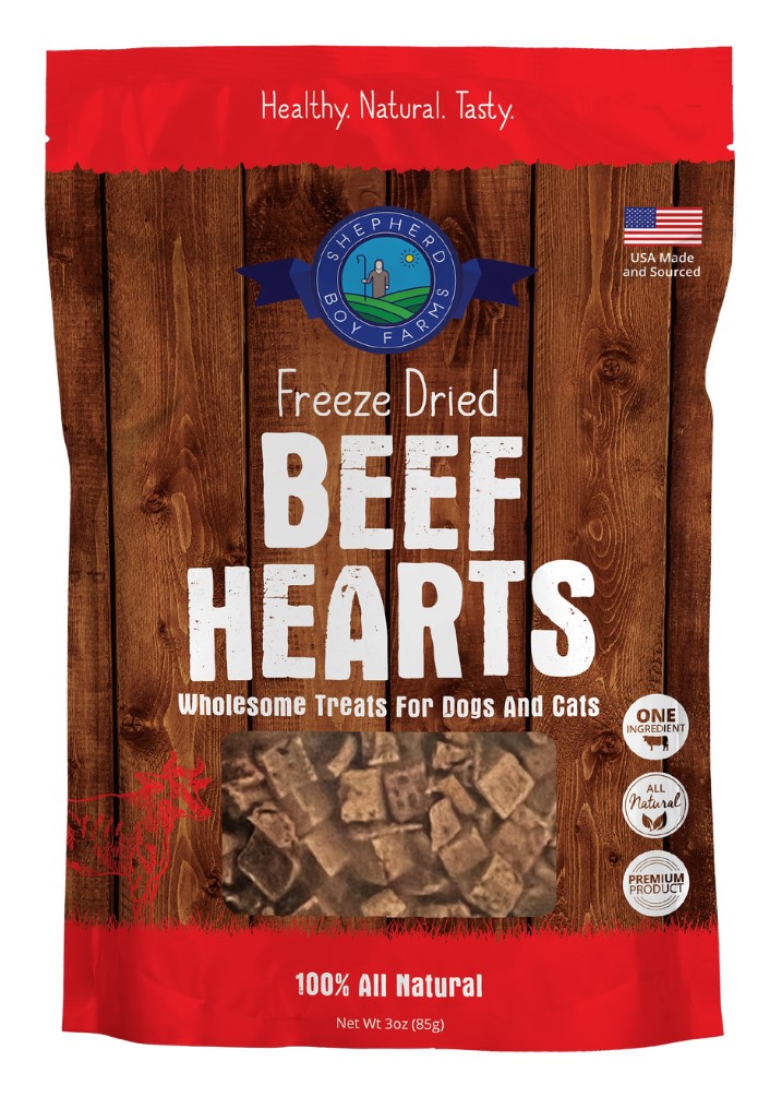 Shepherd Boy Farms Beef Hearts Raw Freeze Dried Dog Treats