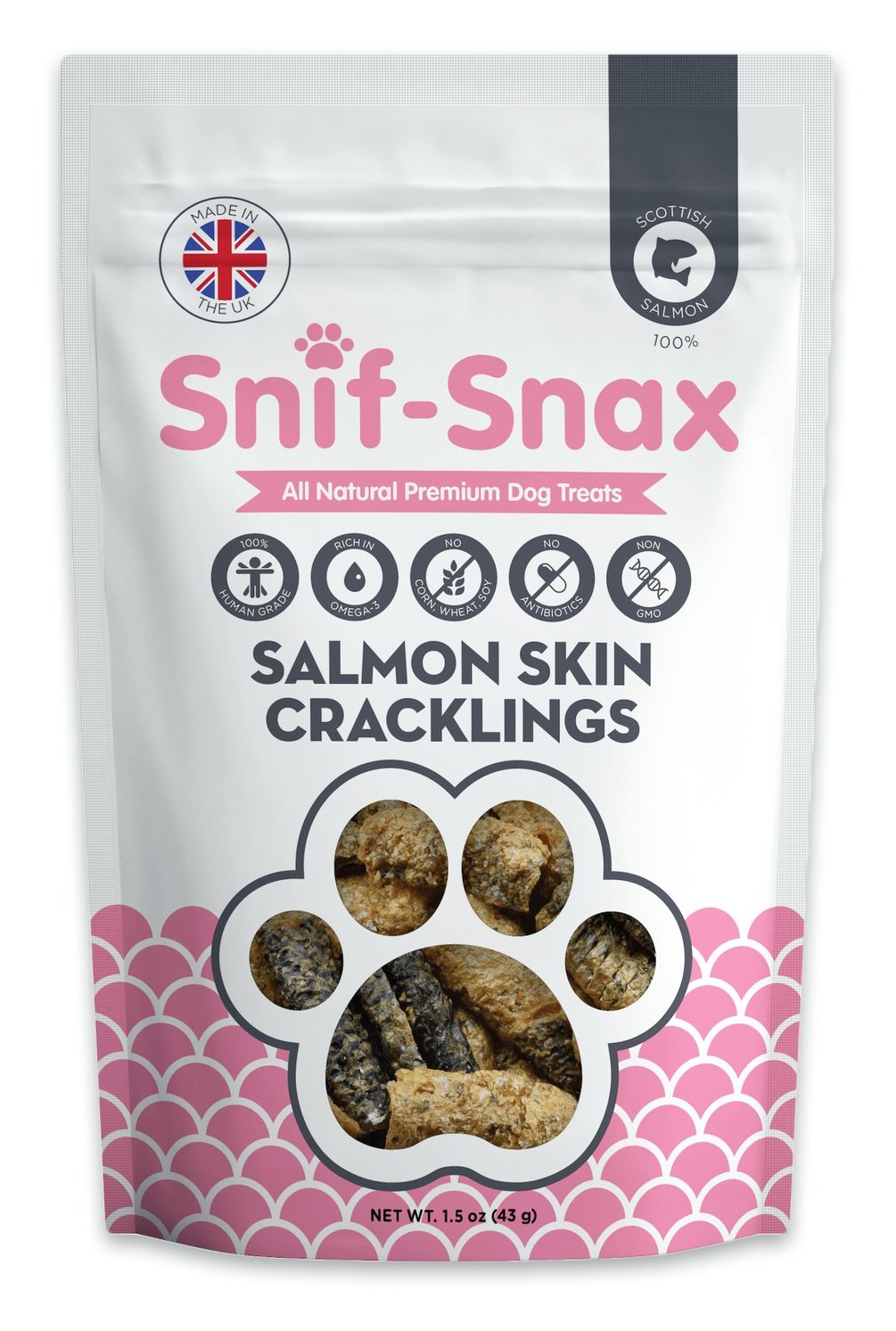 Snif Snax Salmon Skin Crackling Dog Treats 