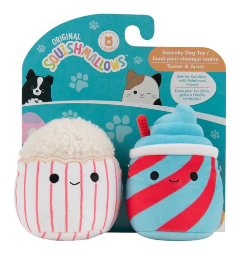 Squishmallows For Pets Squeaky Plush Dog Toy Snacks Tucker Arnel