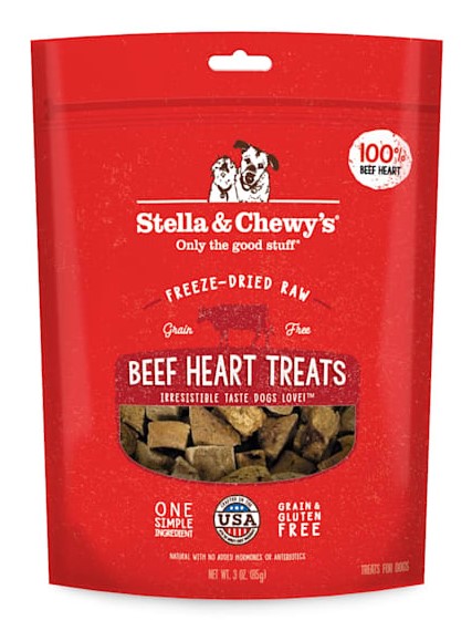 Stella and Chewys Beef Heart Freeze Dried Raw Dog Treats
