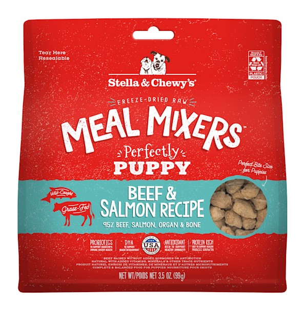 Stella and Chewys Freeze Dried Perfectly Puppy Beef Salmon Meal Mixers