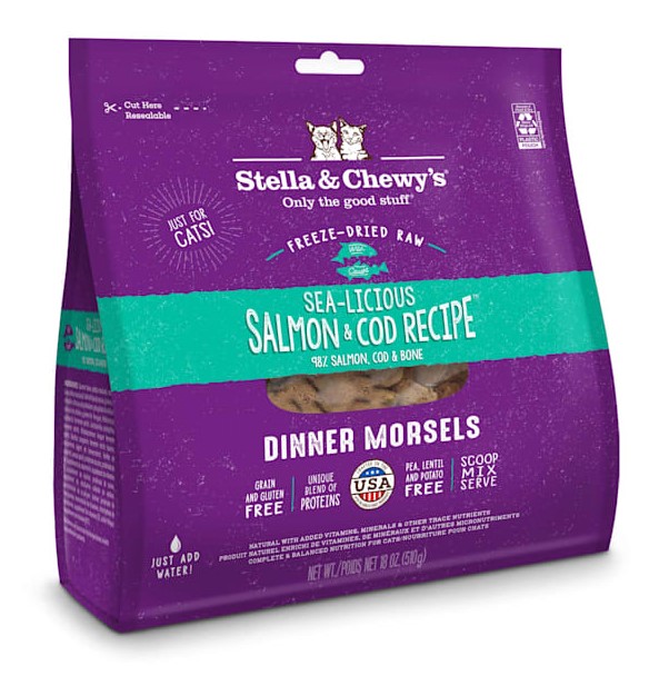 Stella and Chewys Freeze Dried Sealicious Salmon and Cod Dinner for Cats