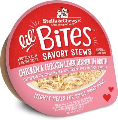 Stella and Chewys Lil Bites Savory Stews Chicken and Chicken Liver Dinner in Broth