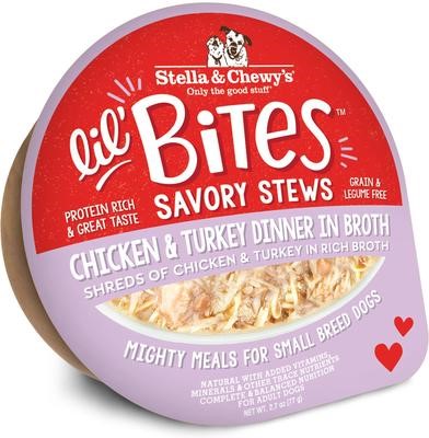 Stella and Chewys Lil Bites Savory Stews Chicken Turkey Dinner in Broth