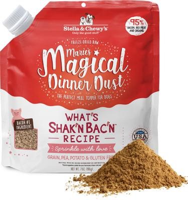 Stella Chewys Maries Magical Dinner Dust Whats Shakn Bacn Freeze Dried Raw Dog Food Topper