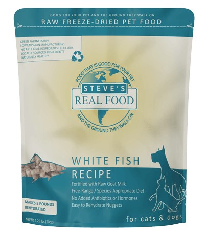 Steves Dog and Cat Freeze Dried Nuggets Whitefish 