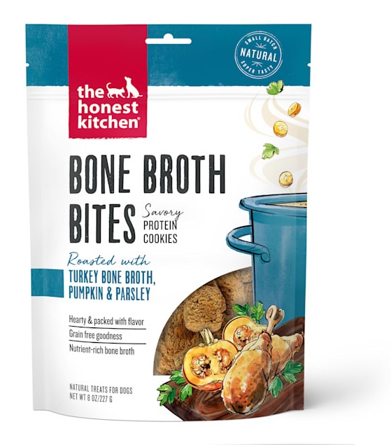 The Honest Kitchen Bone Broth Bites Roasted With Turkey Bone Broth Pumpkin Parsley Dog Treats