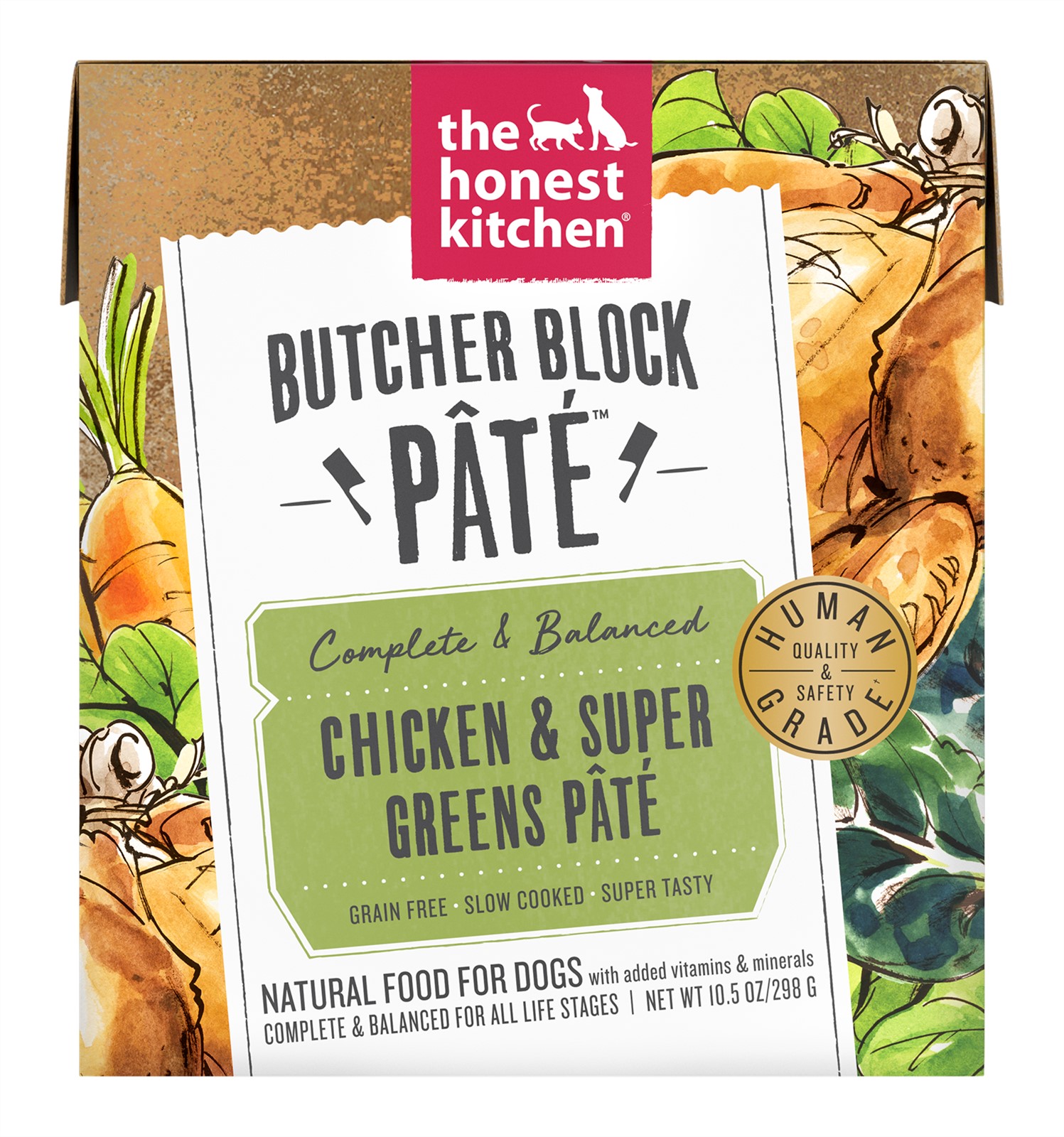 The Honest Kitchen Butcher Block Pate Chicken Super Greens Pate Wet Dog Food