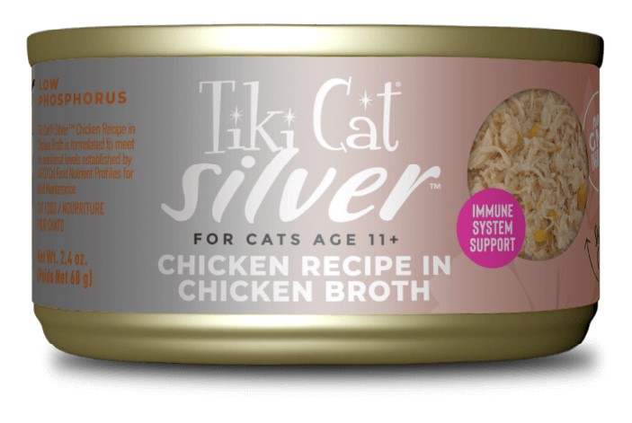 Tiki Cat Silver Chicken Recipe in Chicken Broth Senior Wet Cat Food