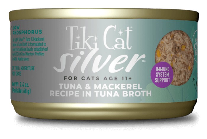 Tiki Cat Silver Tuna Mackerel Recipe in Tuna Broth Senior Wet Cat Food