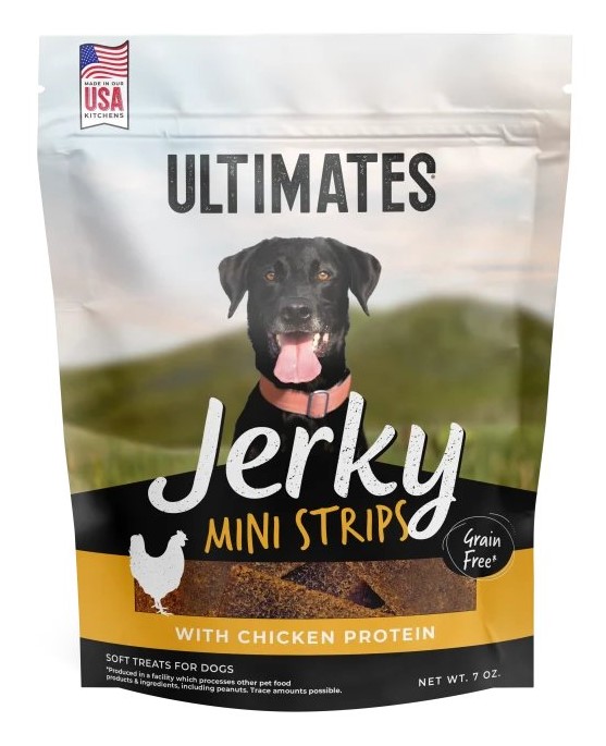 Ultimates Dog Treat Jerky Strips Chicken Mini