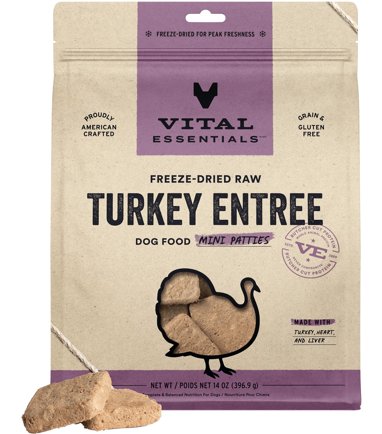 Vital Essentials Freeze Dried Turkey Patties