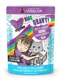 Weruva BFF Oh My Gravy Booya Beef Chicken Dinner in Gravy Grain Free Cat Food Pouch