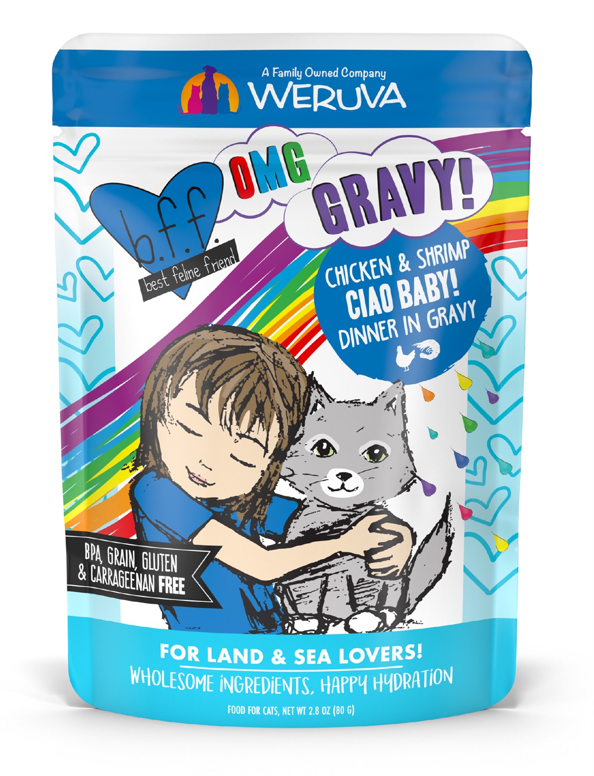 Weruva BFF OMG Ciao Baby Chicken Shrimp Dinner in Gravy GrainFree Cat Food Pouch