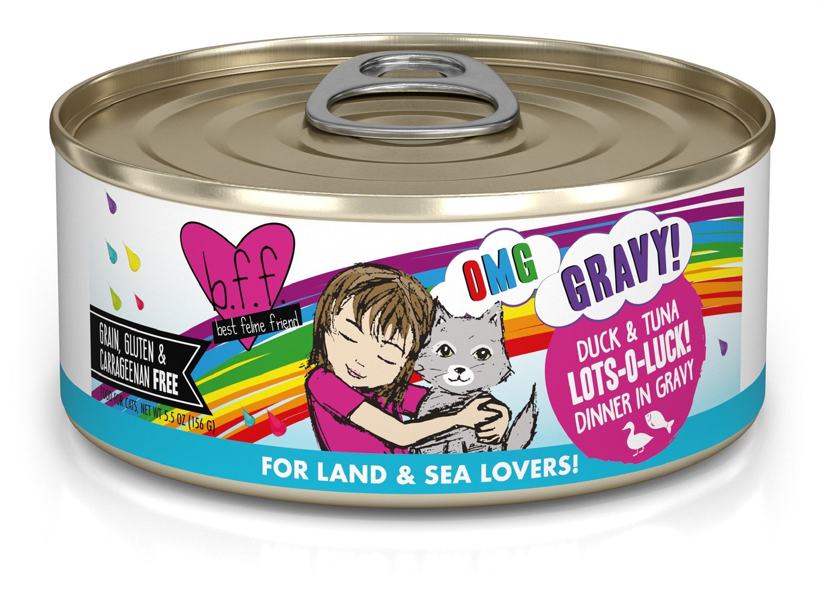 Weruva BFF OMG Lots O Luck Duck Tuna Dinner in Gravy Grain Free Canned Cat Food