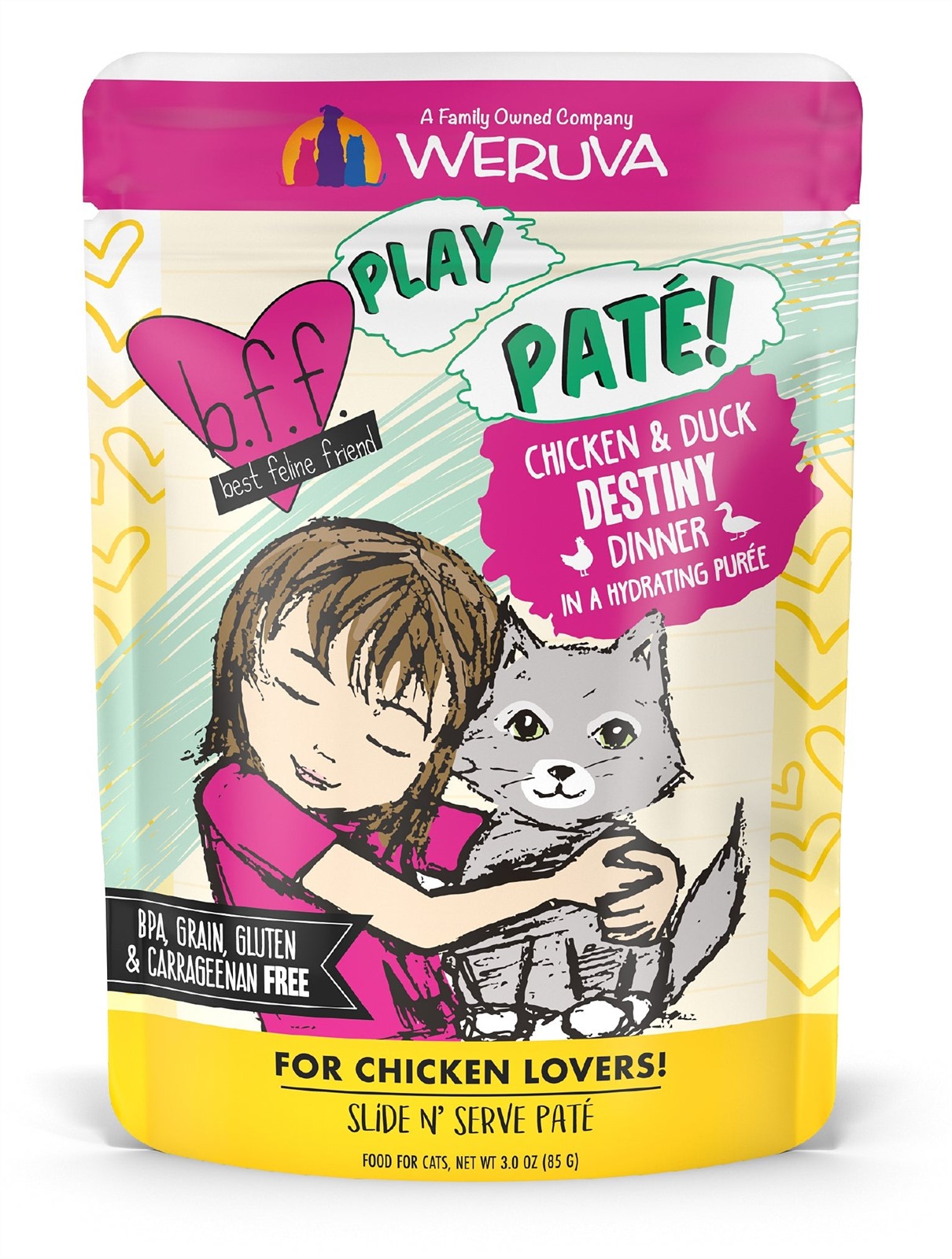 Weruva BFF Play Pate Lovers Chicken Duck Destiny Wet Cat Food Pouch