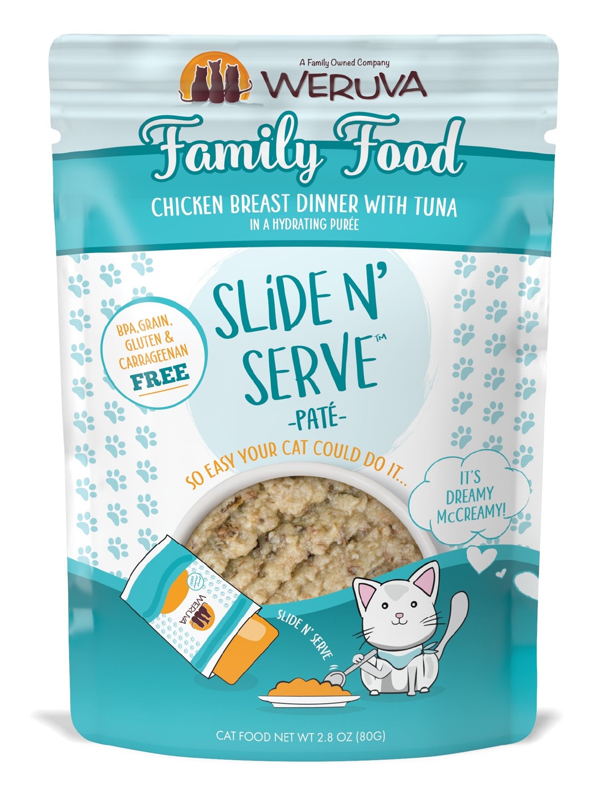 Weruva Family Food Chicken Breast with Tuna Dinner Slide N Serve Cat Pate Pouch