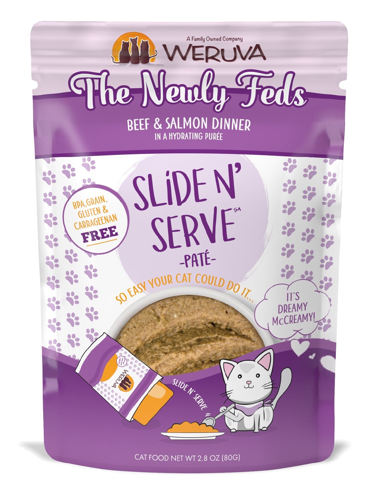 Weruva The Newly Feds Beef and Salmon Dinner Slide N Serve Cat Pate Pouch