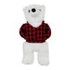 Tall Tails Plaid Polar Bear with Squeaker Dog Toy