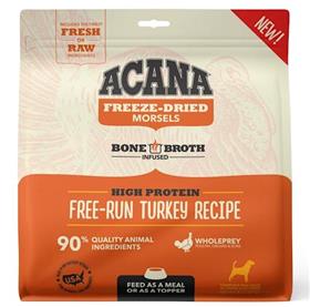 Acana Grain Free High Protein Fresh Raw Animal Ingredients Free Run Turkey Recipe Freeze Dried Morsels Dog Food