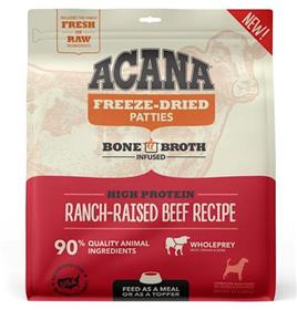 Acana Grain Free High Protein Fresh Raw Animal Ingredients Ranch Raised Beef Recipe Freeze Dried Patties Dog Food