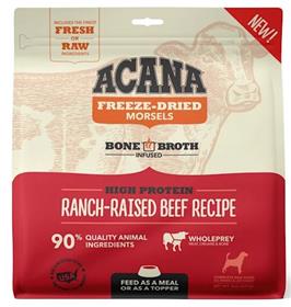 Acana Grain Free High Protein Ranch Raised Beef Recipe Freeze Dried Morsels Dog Food