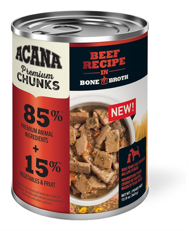 Acana Premium Chunks Beef Recipe in Bone Broth Wet Dog Food
