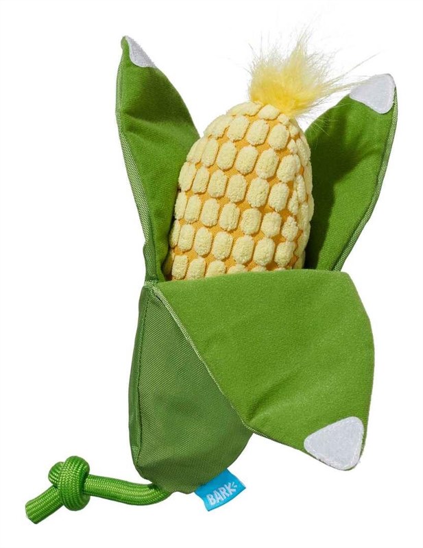 Bark Corn On The Slob Yellow Green Plush Dog Toy