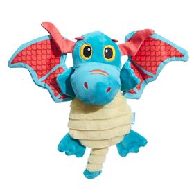 Bark Grimbold The Dragon Blue Red Plush Dog Toy