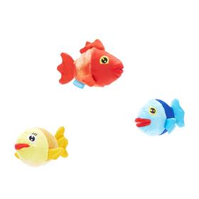 Bark The Groupers Multicolor Fish School Plush Dog Toy